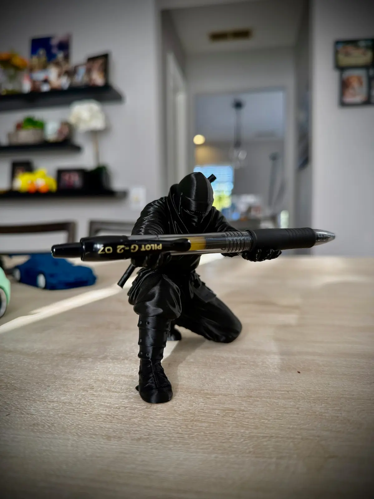 Custom action figure display model with detailed pose and accessories
