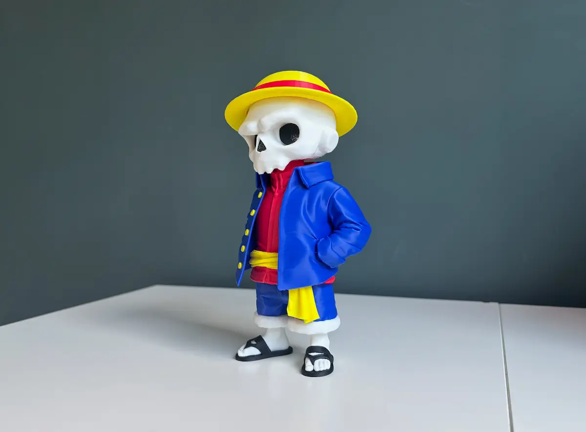 Pirate skeleton character figurine with colorful painted finish