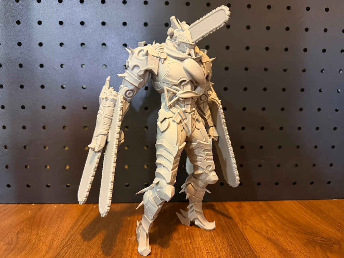 Fantasy knight figurine with detailed armor and weapon accessories