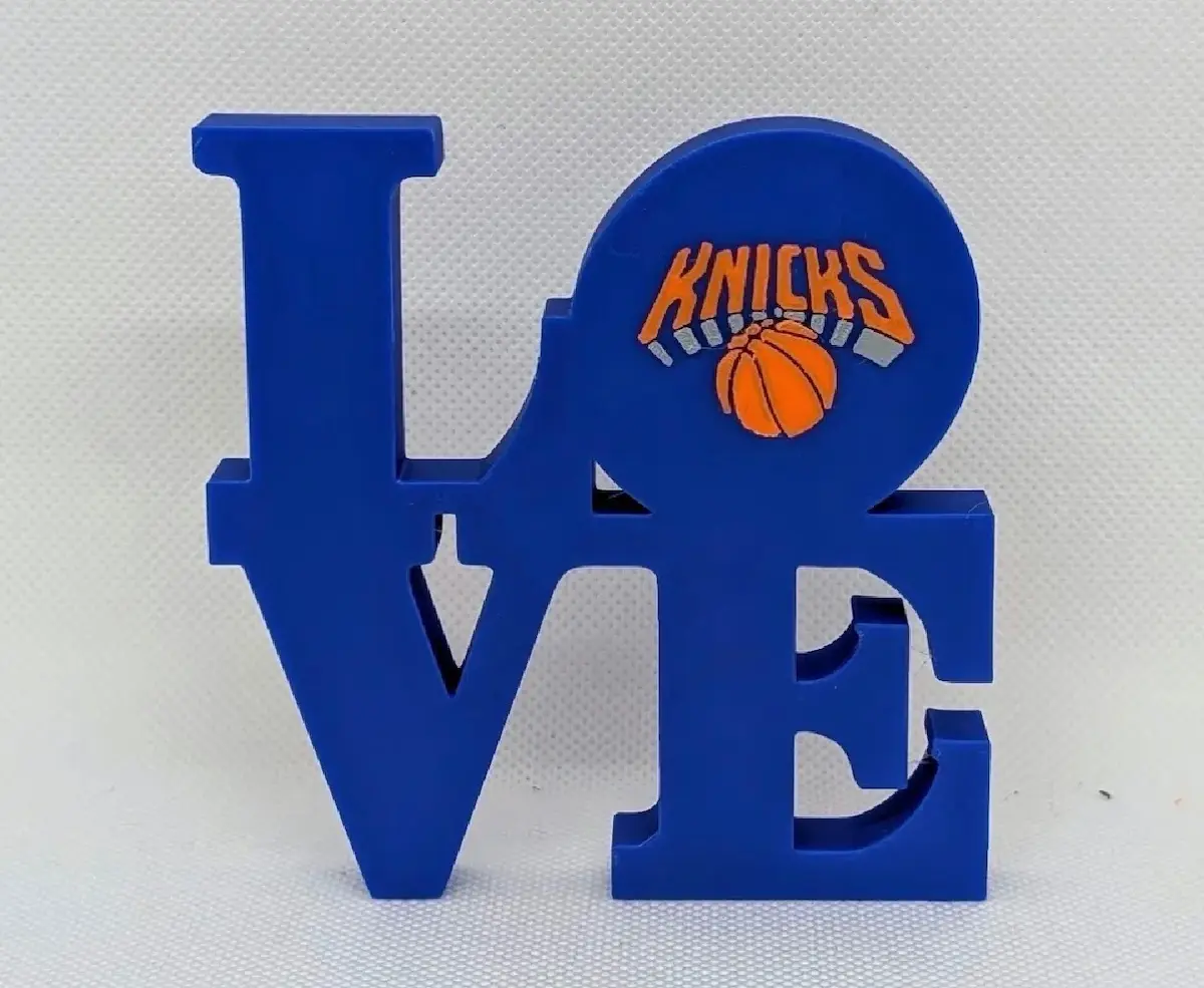 Personalized LOVE name sign with custom sports logo and decorative lettering